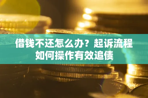 济南借钱不还怎么办？起诉流程如何操作有效追债