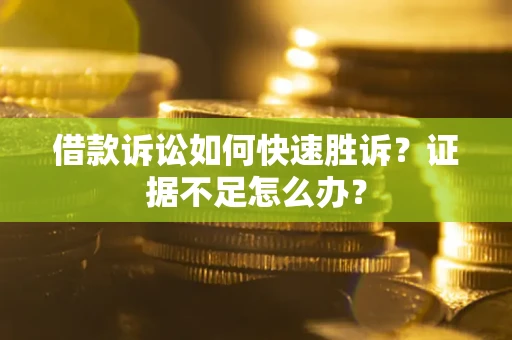 济南借款诉讼如何快速胜诉？证据不足怎么办？