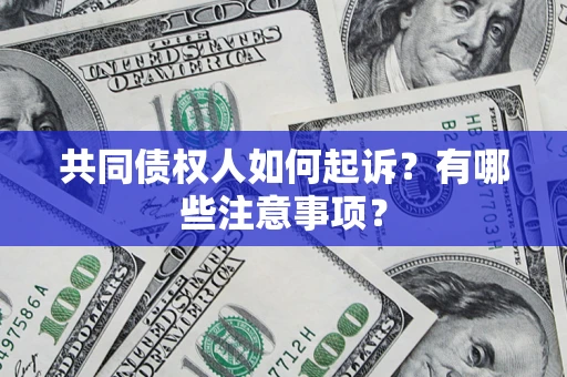 济南共同债权人如何起诉？有哪些注意事项？
